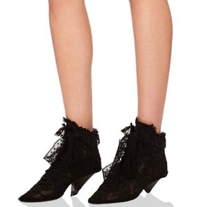 New Saint Laurent Paris Blaze Black Lace Booties Euro Size 40